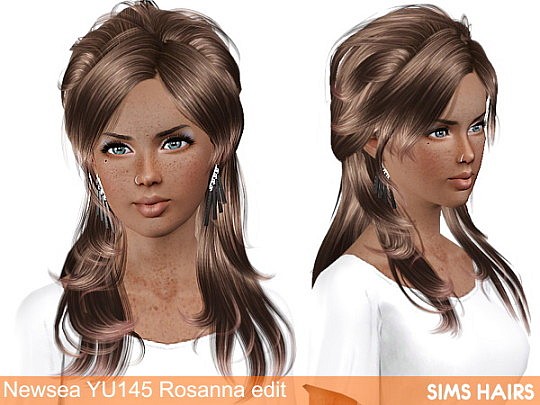 Newsea’s YU 145 Rosanna AF retexture by Sims Hairs