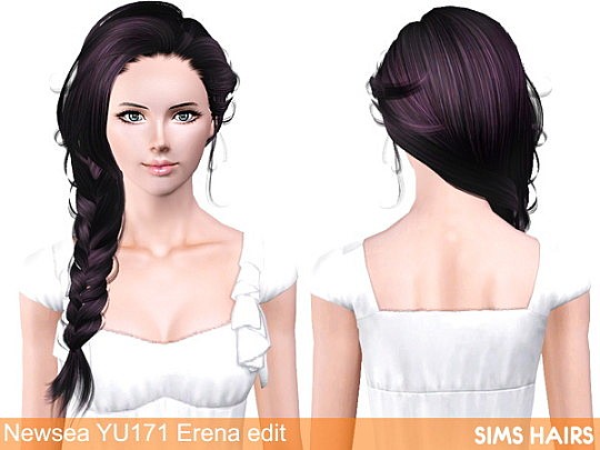 Newsea’s YU171 Erena hairstyle AF retextured by Sims Hairs