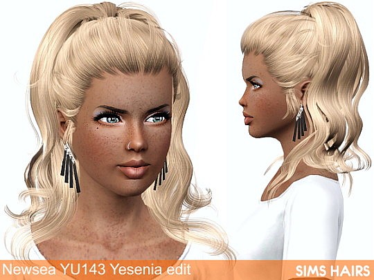 Newsea’s YU143 Yesenia AF retexture by Sims Hairs