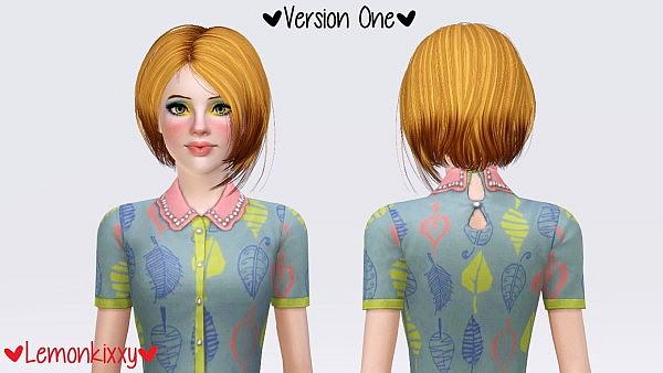 Newsea`s Ocean Blue hairstyle retextured by Lemonkixxy for Sims 3