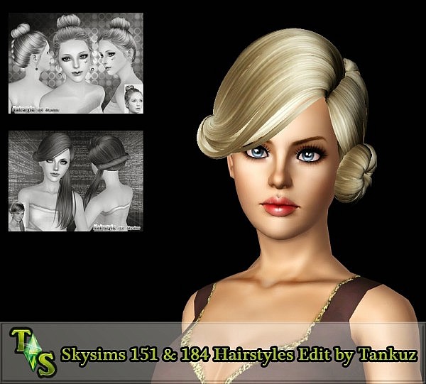 Skysims 151 and 184 Hairstyles Edit by Tankuz for Sims 3