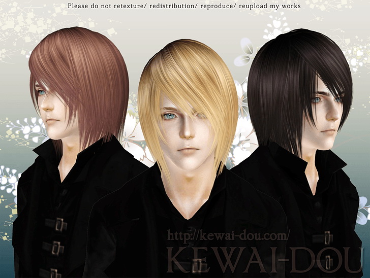 Shikishima hairstyle by Kewai-Dou - Sims 3 Hairs