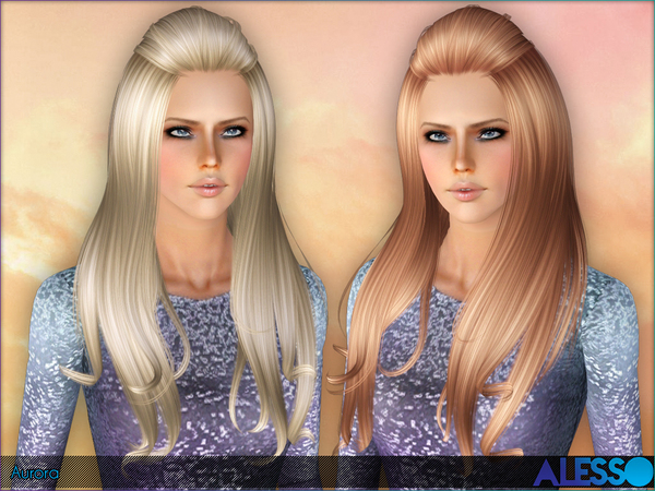 Aurora hairstyle by Alesso for Sims 3