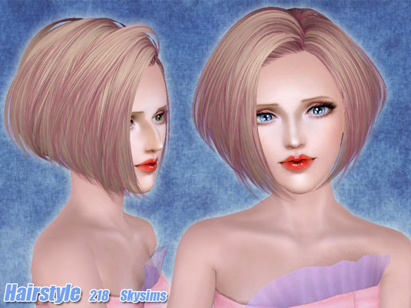 Voluminous bob hairstyle 218 by Skysims for Sims 3