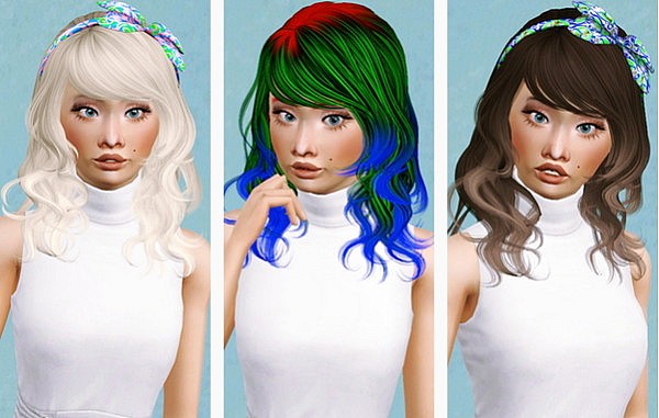 Newsea’s Eyes On Me hairstyle retextured by Beaverhausen for Sims 3