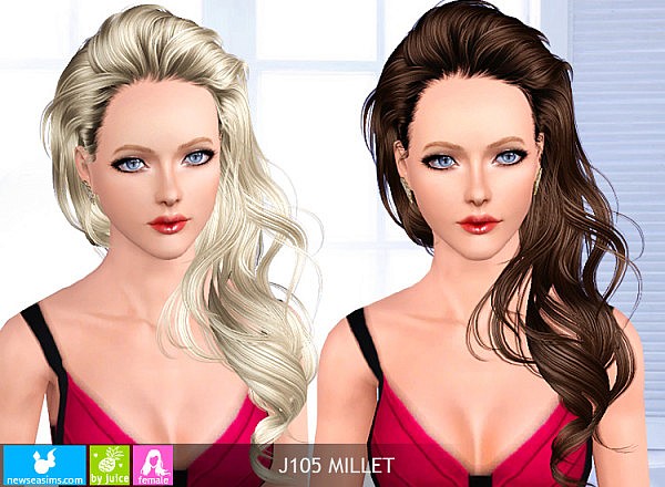 Hairstyle J105 Millet by NewSea (Juice) for Sims 3