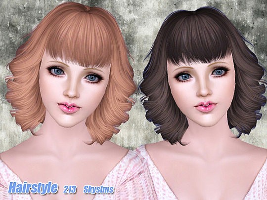 sims 4 cc short bob hair with bangs that has spiky ends