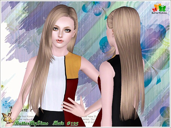 Shiny Hairstyle 125 by Butterfly for Sims 3