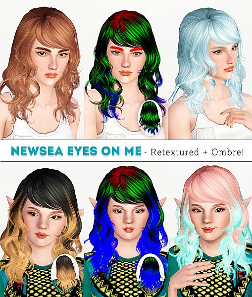 Newsea`s Eyes On Me hairstyle retextured by Sunpi for Sims 3