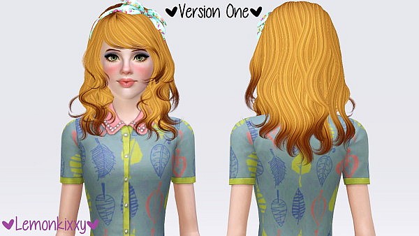 Newsea’s Eyes On Me hairstyle retextured by Lemonkixxy for Sims 3