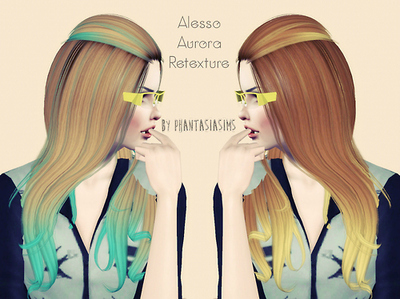 Alesso`s Aurora hairstyle retextured by Phantasia for Sims 3