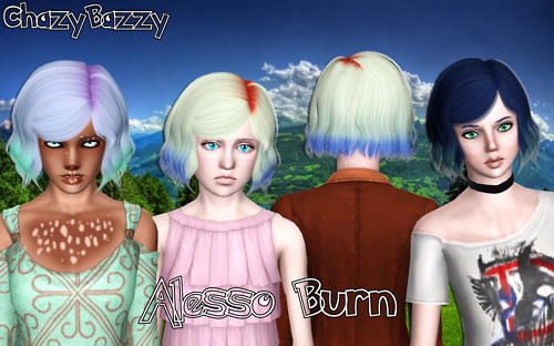 Alesso`s Burn hairstyle retextured by Chazy Bazzy for Sims 3