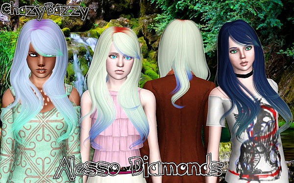 Alesso`s Diamonds hairstyle retextured by Chazy Bazzy for Sims 3
