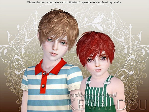 Lezginka hairstyle for Child and Toddler by Kewai   Dou for Sims 3