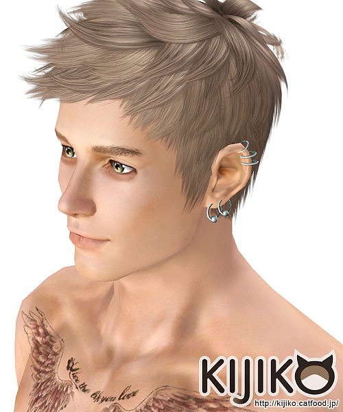 Faux hawk   hairstyle 017 Ocicat by Kijiko for Sims 3