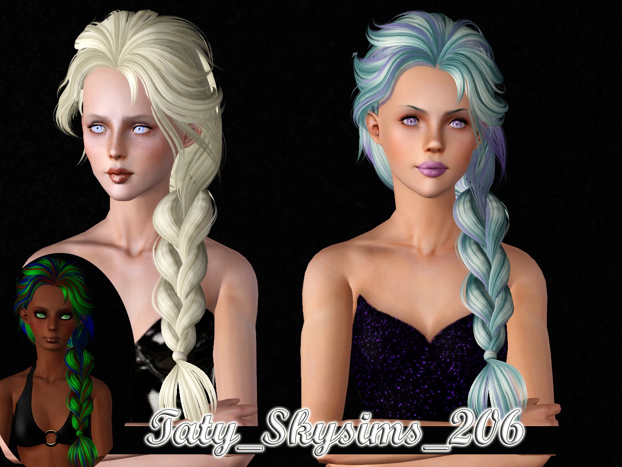 Skysims 204 205 206 Hairstyles Retextured By Taty Sims 3 Hairs