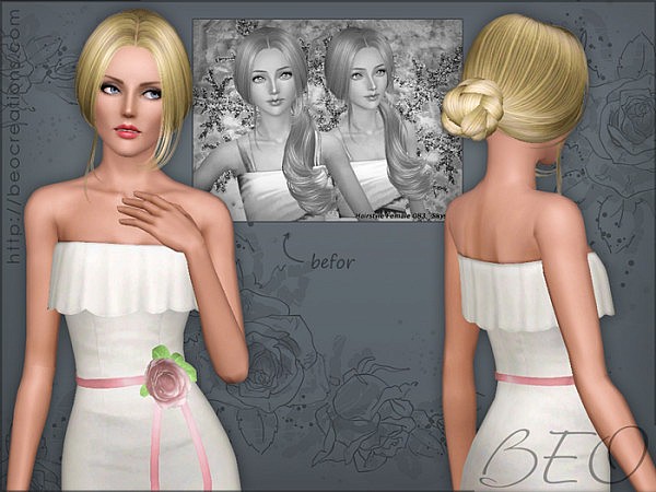Skysims hairstyle 083 143  retextured by BEO for Sims 3