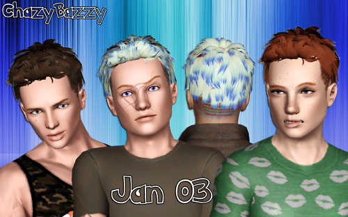 Jan hairstyle 03 retextured by Chazy Bazzy for Sims 3