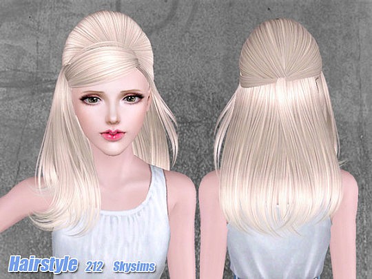 Retro half up do hairstyle 212 by Skysims - Sims 3 Hairs