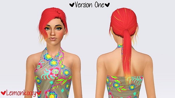 Alesso`s Spring hairstyle retextured by Lemonkixxy for Sims 3