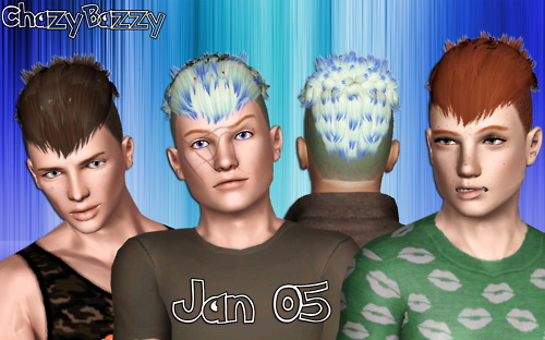 Jan hairstyle 05 retextured by Chazy Bazzy for Sims 3