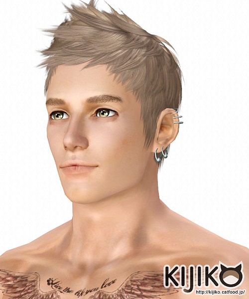 Faux hawk   hairstyle 017 Ocicat by Kijiko for Sims 3