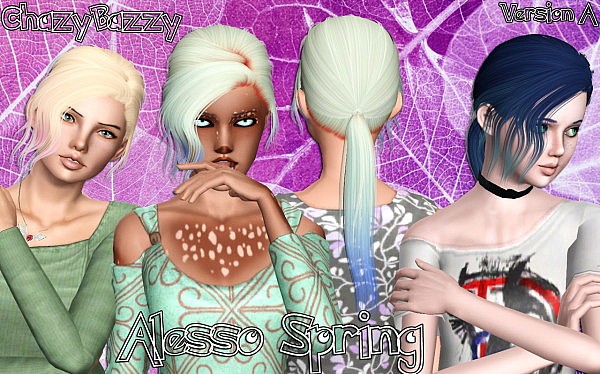 Alesso`s Spring hairstyle retextured by Cazy Bazzy for Sims 3