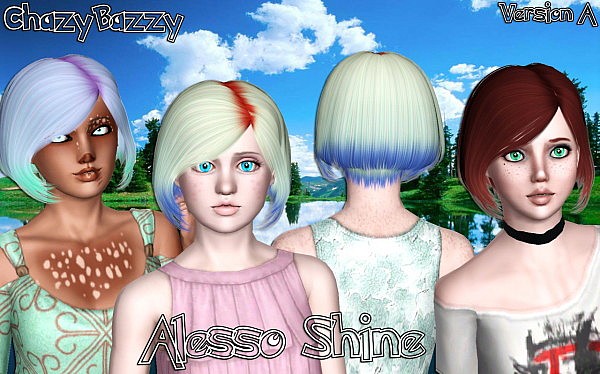 Alesso`s Shine hairstyle retextured by Cazy Bazzy for Sims 3