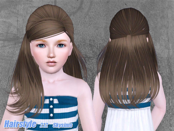 Retro half up do hairstyle 212 by Skysims for Sims 3