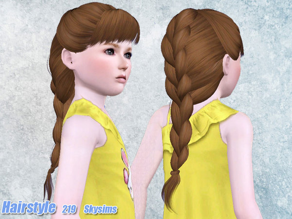 Voluminous braided hairstyle 219 by Skysims for Sims 3