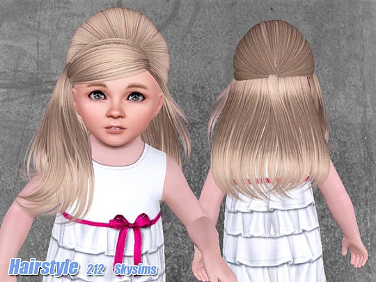 Retro half up do hairstyle 212 by Skysims - Sims 3 Hairs