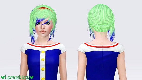 NewSea`s Summer Flavour hairstyle retextured by Lemonkixxy for Sims 3