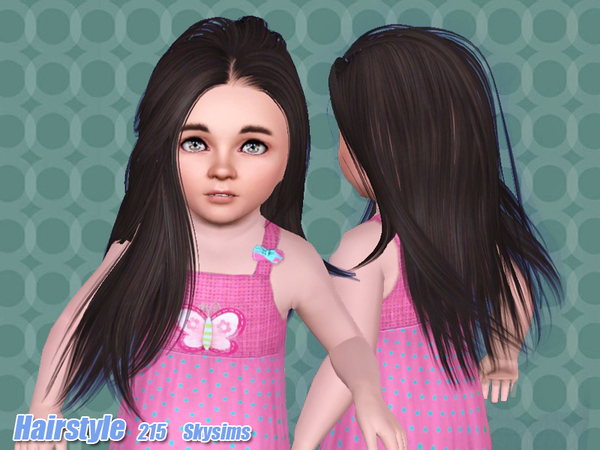 Thin hairstyle 215 by Skysims for Sims 3