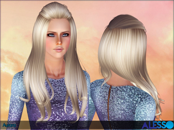 Aurora hairstyle by Alesso - Sims 3 Hairs