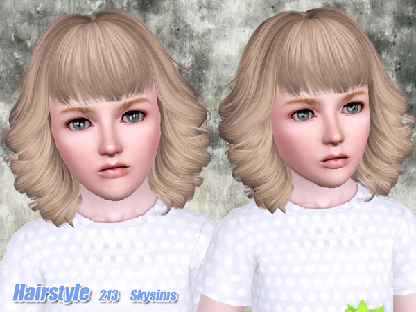Twisted bob with bangs hairstyle 213 by Skysims for Sims 3