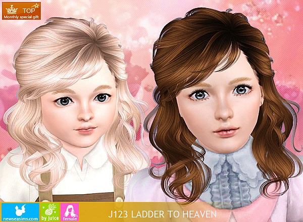 J123 Ladder to Heaven Half up waved hairstyle by NewSea for Sims 3