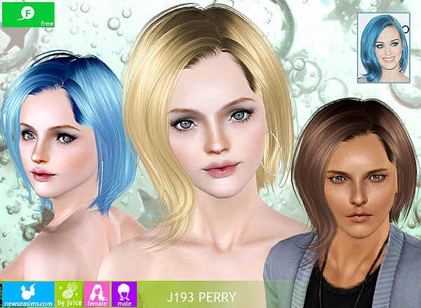 Fringed and asymmetrical hairstyle J193 Perry by NewSea for Sims 3