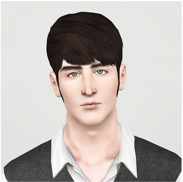 Short bangs hairstyle for males retextured by Rusty Nail - Sims 3 Hairs