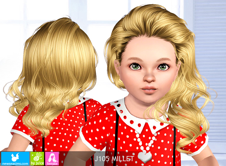 Hairstyle J105 Millet by NewSea (Juice) - Sims 3 Hairs