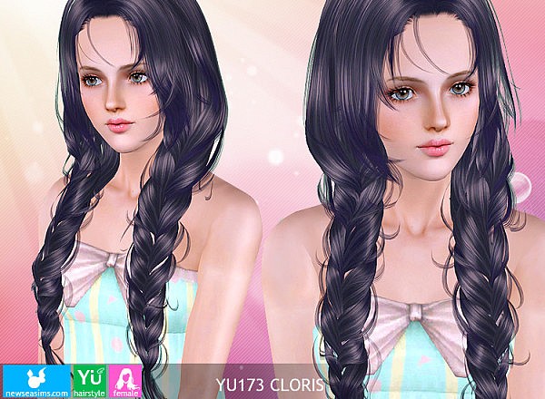 Double loose braids hairstyle YU173 Cloris by Newsea for Sims 3