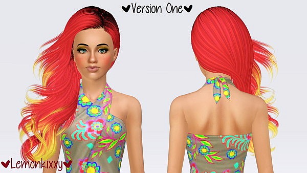 Skysims 214 hairstyle retextured by Lemonkixxy for Sims 3