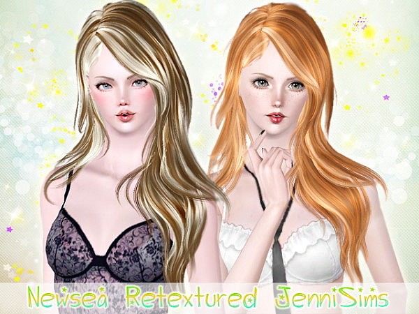 Newsea`s Serenity hairstyle retextured by Jenni Sims for Sims 3