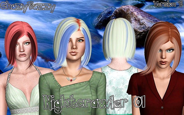 Nightcrawler 01 hairstyle retextured by Chazy Bazzy for Sims 3