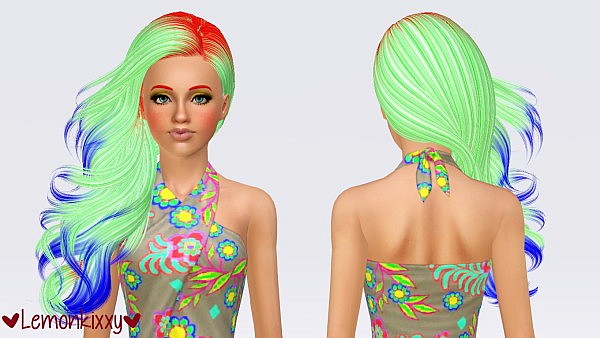 Skysims 214 hairstyle retextured by Lemonkixxy for Sims 3