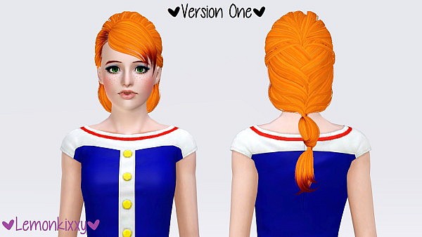 Skysims 175 hairstyle retextured by Lemonkixxy for Sims 3