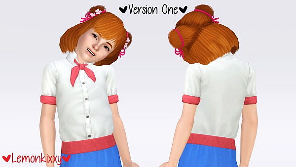 Traditional Ribbons Hairstyle by Lemonkixxy for Sims 3