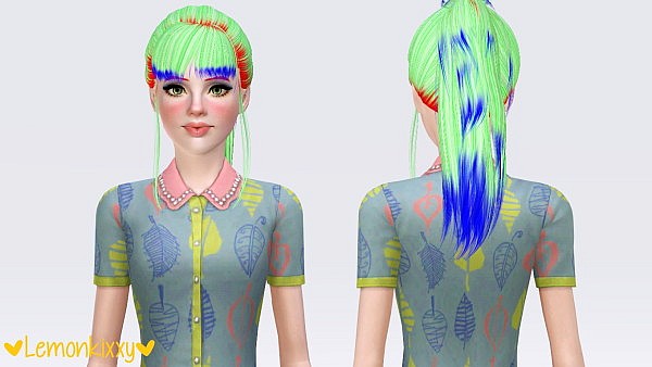 Skysims 217 hairstyle retextured by Lemonkixxy for Sims 3