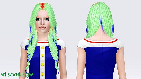 Skysims 216 hairstyle retextured by Lemonkixxy for Sims 3