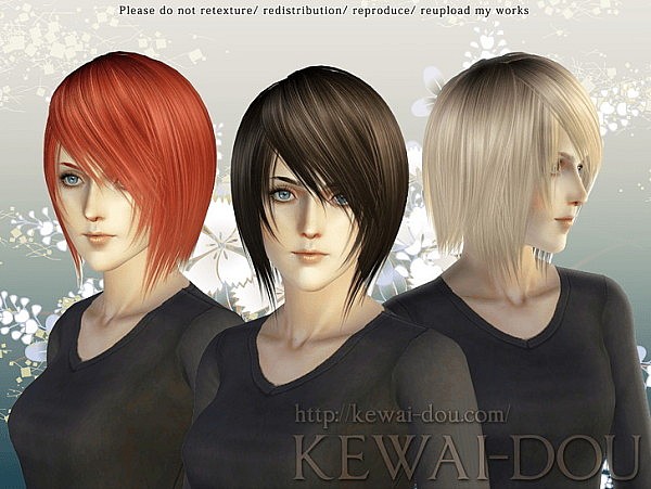 Shikishima hairstyle by Kewai Dou for Sims 3