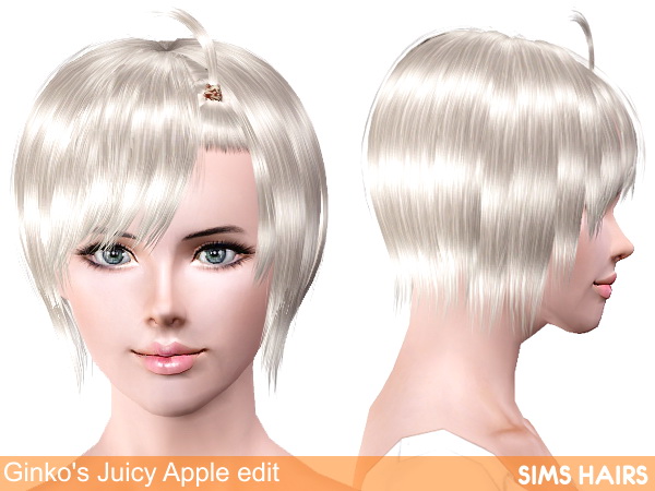 Ginko’s 01 Juicy Apple AF shiny retextured by Sims Hairs for Sims 3